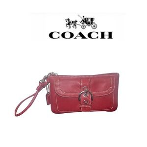 Coach SoHo Red Leather Wristlet/Clutch